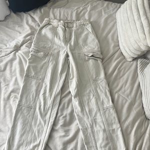 PacSun Elastic waist Biege/white cargo